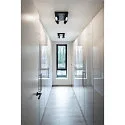 Wand- en plafondarmatuur KALU LED 4  SQUARE 4-vlams, vierkant, cardanisch draaien IP20, zwart dimbaar