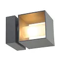 SLV Wandarmatuur voor buitenshuis SQUARE TURN G9 IP44, zilvergrijs