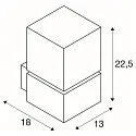 SLV Wandarmatuur voor buitenshuis SQUARE WALL E27 IP44, aluminium geborsteld