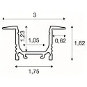 SLV Inbouwprofiel GRAZIA 10, zwart