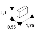 SLV Eindkap GRAZIA 10 plat, 2 stuks, zwart