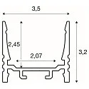 Opbouwprofiel GRAZIA 20 SURFACE standaard, gegroefd, lang, aluminium geëloxeerd