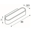 SLV Wandarmatuur ASSO 300 DTW up down, ovaal, Dim-To-Warm IP20, wit dimbaar
