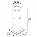 Sokkelarmatuur LISENNE POLE E27 IP54, grijs, rookkleuren 