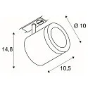 SLV 1-fase spot ENOLA C Incl. 1-fase adapter IP20, zwart 