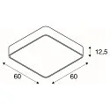 Plafondarmatuur MEDO 60 SQUARE vierkant IP20, zwart dimbaar