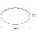SLV LED Ceiling luminaire PANEL 60 round, Ø 60cm, 42W, dimmable, silver grey, 3000K
