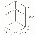SLV LED Outdoor Ceiling luminaire SQUARE, stainless steel 316, 12W, 3000K, IP44