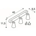 SLV Wandarmatuur AVO QUAD GU10, zwart