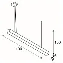 SLV Premium LED Pendant luminaire Q-LINE PD, 100cm, for BAP, 45W, TRIAC dimmable, white, 3000K 2100lm
