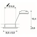 SLV Outdoor Ceiling recessed luminaire DOLIX OUT, GU10, QPAR51, IP65, Ø 68mm, square, white