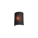 SLV FENDA Wall luminaire textile shade, half, Ø 23cm, black / copper
