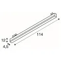 SLV 3-fase Armatuur SIGHT TRACK ON-OFF stijf, schakelbaar IP20, zilvergrijs 
