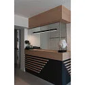 LED Pendant luminaire Q-LINE PD DALI Single, length 142cm, 47W 3000K 3700lm 120°, black