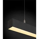 LED Pendant luminaire Q-LINE PD DALI Single, length 142cm, 47W 3000K 3700lm 120°, black