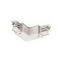 3-fase L-connector S-TRACK ON/OFF opbouwversie, aarde buiten, met voedermogelijkheid, instelbaar, schakelbaar, wit