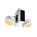 Premium LED Wall and Ceiling luminaire TEC KALU CL, Double, TRIAC dimmable, 31W 1900lm, 24° 3000K, white / black