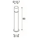 SLV Lichtpaal ROX ACRYL POLE 90 cilindrisch, met diffuser E27 IP44, rvs dimbaar