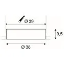 SLV Plafondinbouwarmatuur MEDO 40 EL zonder frame IP20, wit 