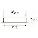 SLV Plafondinbouwarmatuur MEDO 60 EL zonder frame IP20, wit 