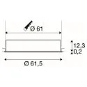 SLV Plafondinbouwarmatuur MEDO 60 EL met frame, CCT Switch, schakelbaar IP20, wit 