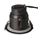Downlight VARU QPAR51 DL rond, stijf GU10 IP65, zwart dimbaar