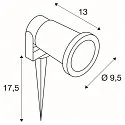 SLV Lamp met grondpen BIG NAUTILUS met stekker, kantelbaar GU10 IP65, groen dimbaar