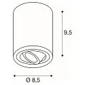 SLV Plafondarmatuur TRILEDO CL cilindrisch, draaibaar GU10 IP20, aluminium geborsteld dimbaar
