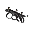 Wand- en plafondarmatuur KALU CW QUAD QPAR111 4-vlams, cardanisch draaien, met Lamphouder GU10 IP20, zwart