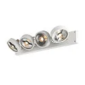 SLV Wand- en plafondarmatuur KALU CW QUAD QPAR111 4-vlams, cardanisch draaien, met Lamphouder GU10 IP20, wit