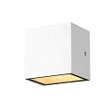 SLV LED Outdoor Wall luminaire SITRA CUBE WL, UP/DOWN, IP44 IK05, 10W 3000K 2x560lm 105°, white
