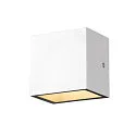 SLV LED Outdoor Wall luminaire SITRA CUBE WL, UP/DOWN, IP44 IK05, 10W 3000K 2x560lm 105°, white