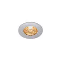 SLV LED Outdoor Recessed Downlight PATTA-I round, IP65 IK02, 7.3W 1800-3000K 440lm, dim to warm, brushed alu