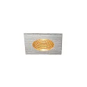 SLV LED Outdoor Recessed Downlight PATTA-I square, IP65 IK02, 7.3W 1800-3000K 440lm, dim to warm, brushed alu