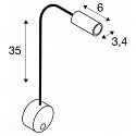 Display-armatuur DIO FLEX PLATE met schakelaar, met flexibele arm IP 20, chroom