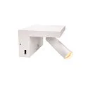 Wandarmatuur KARPO BEDSIDE met USB-aansluiting IP 20, wit dimbaar