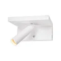 SLV Premium LED Wall luminaire KARPO BEDSIDE, 6.6W 3000K 390lm 36°, dimmable, with 2 USB ports, white