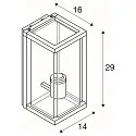 SLV Wandarmatuur voor buitenshuis QUADRULO WL hoekig, zonder sensor E27 IP44, antraciet dimbaar
