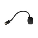 Premium LED Displaylamp DIO FLEX PLATE, with flex arm and switch, 1.9W 45°, 2700K 70lm, black