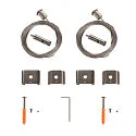 toebehoren Touwophanging EUTRAC / S-TRACK / 1-PHASE - 500CM mechanisch, opbouwversie, set van 2, universeel, nikkel 500cm