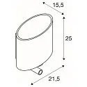 SLV Wandarmatuur KENKUA SPOT LED E27, chroom, melkachtig