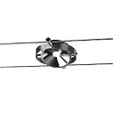 LED Wire luminaire DURNO for TENSEO low-voltage wire system, 9W, 2700K, 360lm, chrome