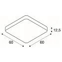 SLV Plafondarmatuur MEDO 60 SQUARE DALI vierkant, DALI aanstuurbaar IP20, wit 