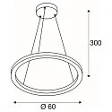 LED Pendant luminaire ONE 60 DALI LED, 25W, 3000/4000K, 1400/1500lm, black
