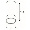 Plafondarmatuur ASTINA down, cilindrisch, met diffuser GU10 IP20, wit dimbaar
