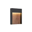 Wandarmatuur voor buitenshuis FLATT hoekig, CCT Switch, schakelbaar IP65, antraciet, bruin, hout 