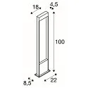 Padverlichting FLATT POLE 100CM IP65, antraciet, bruin, hout 