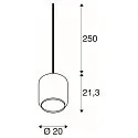 SLV Pendelarmatuur PANTILO 20 E27, koper