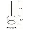 SLV Pendelarmatuur PANTILO 28 E27, chroom