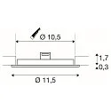Plafondinbouwarmatuur SENSER 12 DL rond IP20, wit